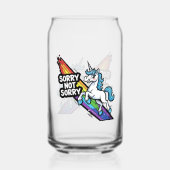 Sorry not Sorry Eenhoorn Blikvorm Glas (Achterkant)