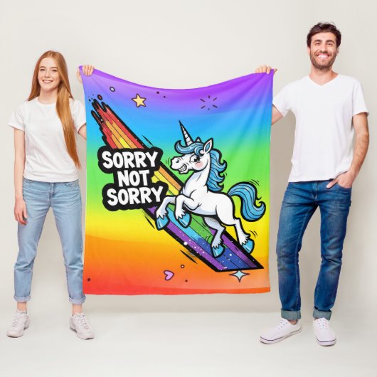 Sorry Not Sorry Eenhoorn Fleece Dekbed Deken (In situ)