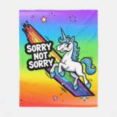Sorry Not Sorry Eenhoorn Fleece Dekbed Deken (Voorkant)