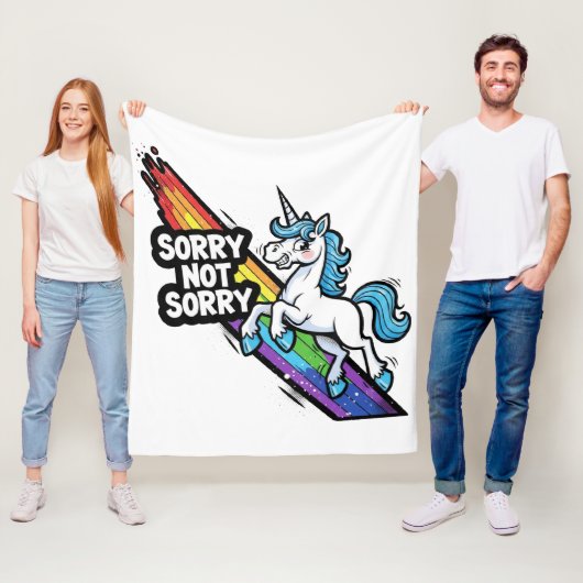 Sorry Not Sorry Eenhoorn Fleece Dekbed Deken (In situ)