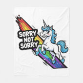 Sorry Not Sorry Eenhoorn Fleece Dekbed Deken (Voorkant)