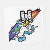 Sorry Not Sorry Eenhoorn Fleece Dekbed Deken (Voorkant (Horizontaal))
