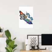 Sorry not Sorry Eenhoorn Poster (Thuiskantoor)