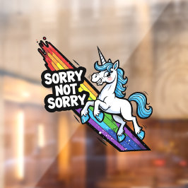 Sorry Not Sorry Eenhoorn Raamsticker