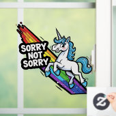 Sorry Not Sorry Eenhoorn Raamsticker (Huis)