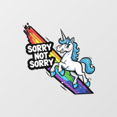 Sorry Not Sorry Eenhoorn Raamsticker (Vel)