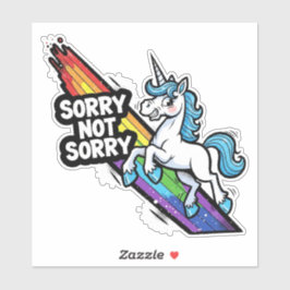 Sorry Not Sorry Eenhoorn Vinyl Sticker