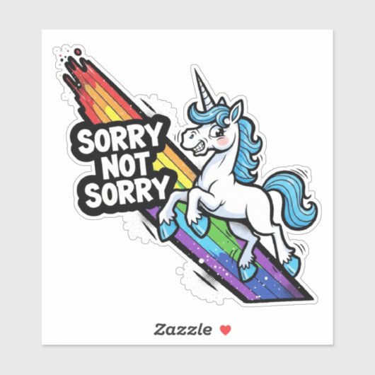 Sorry Not Sorry Eenhoorn Vinyl Sticker (Vel)