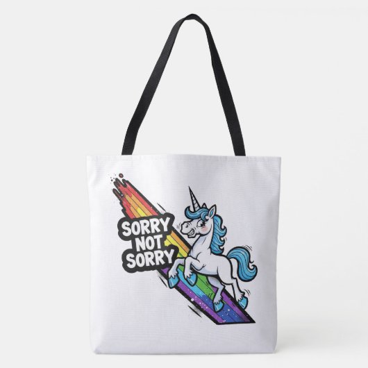 Sorry not Sorry Eenhoringstassen Tote Bag (Voorkant)