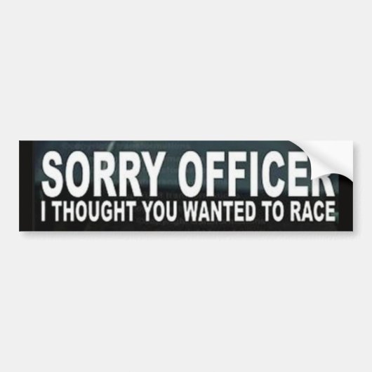 SORRY OFFICIER BUMPERSTICKER (Voorkant)
