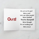 Sorry om te horen over de breuk... je bent gedumpt kaart (Binnen)