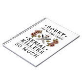 SORRY OM TE PRATEN OVER SERIËLE KILLERS ZO VEEL NOTITIEBOEK (Linkerzijde)