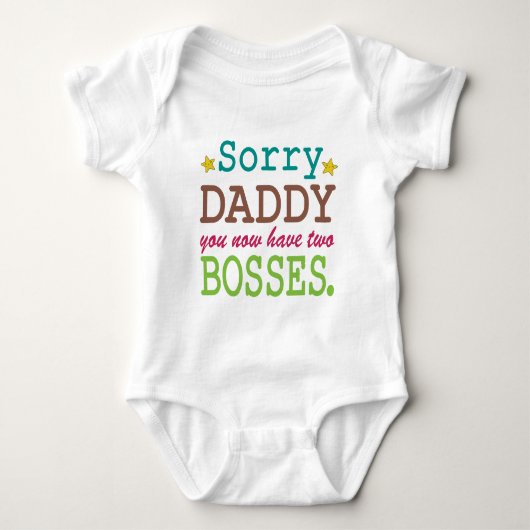 Sorry papa - twee bazen romper (Voorkant)