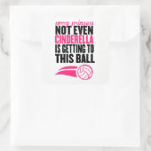 Sorry prinses: Volleyball Vierkante Sticker (Tas)