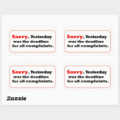 Sorry Rechthoekige Sticker (Vel)