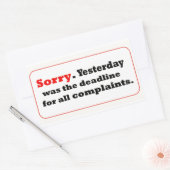 Sorry Rechthoekige Sticker (Envelop)