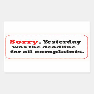Sorry Rechthoekige Sticker