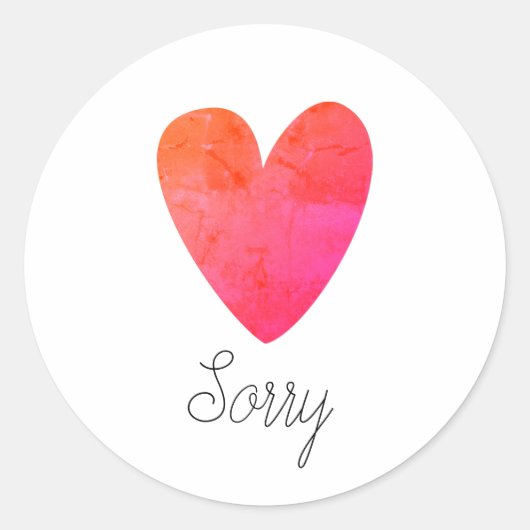 Sorry Ronde Sticker (Voorkant)