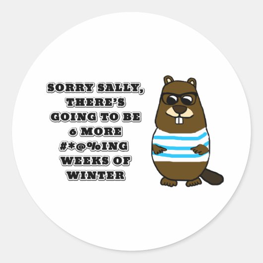 Sorry Sally, nog 6 #*@%ing weken winter Ronde Sticker (Voorkant)