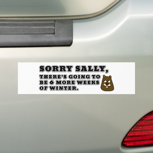 Sorry Sally, nog 6 weken winter Bumpersticker (Op auto)