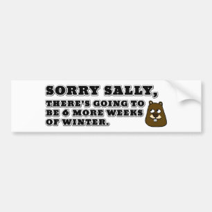 Sorry Sally, nog 6 weken winter Bumpersticker