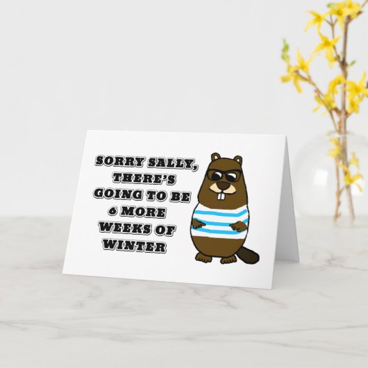 Sorry Sally, nog 6 weken winter Kaart (Gele Bloem)