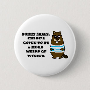 Sorry Sally, nog 6 weken winter Ronde Button 5,7 Cm