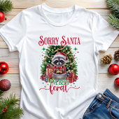 Sorry Santa Feral Raccoon Kerstmis Tri-Blend Shirt