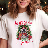 Sorry Santa Feral Raccoon Kerstmis Tri-Blend Shirt
