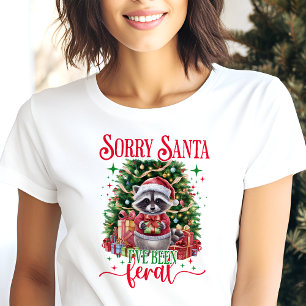 Sorry Santa Feral Raccoon Kerstmis Tri-Blend Shirt