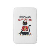Sorry Santa, ik ben wild geweest Zwarte Katten Ker Badmat (Voorkant Verticaal)