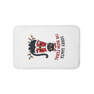 Sorry Santa, ik ben wild geweest Zwarte Katten Ker Badmat