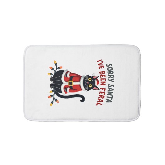 Sorry Santa, ik ben wild geweest Zwarte Katten Ker Badmat (Voorkant)