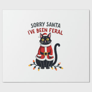 Sorry Santa, ik ben wild geweest Zwarte Katten Ker Cadeaupapier