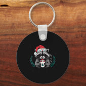 Sorry Santa I've Been Feral Christmas Holiday Racc Sleutelhanger (Voorkant)