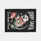 Sorry Santa Ive Been Feral Funny Feral Opossum Chr Fleece Deken (Voorkant (Horizontaal))