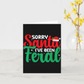 Sorry Santa I've Been Feral Funny Retro Christmas  Kaart (Gele Bloem)