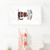 Sorry Santa I've Been Feral Zwarte Katten Kerstmis Spandoek (Insitu)