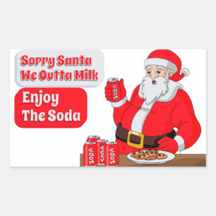 Sorry Santa We Hebben Geen Melk Meer Geniet Van De Rechthoekige Sticker