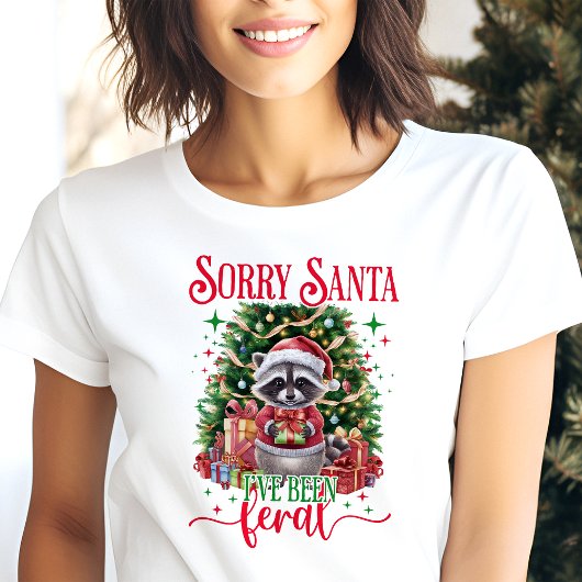 Sorry Santa Wilde Wasbeer Kerstmis Tri-Blend Shirt