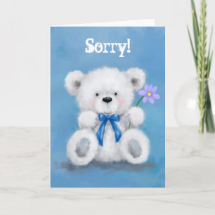 Sorry, schattige teddy die een bloem vasthoudt kaart