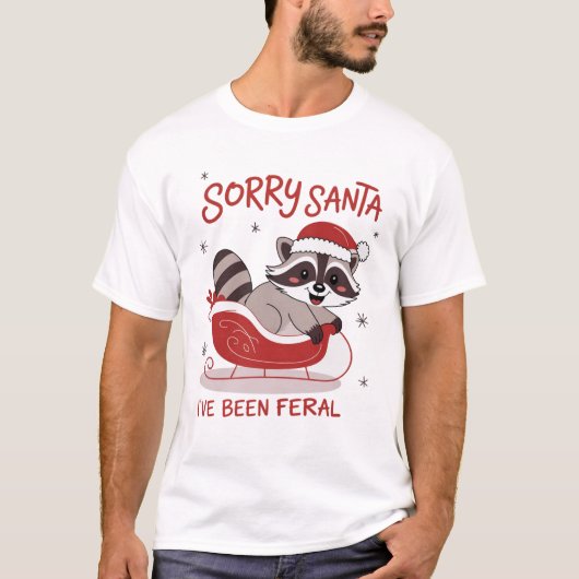 Sorry Sint, ik ben wild geweest Funny Kerstmis T-shirt (Voorkant)