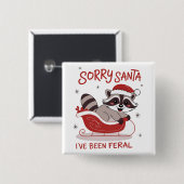 Sorry Sint, ik ben wild geweest Funny Kerstmis Vierkante Button 5,1 Cm (Voorkant /achterkant)