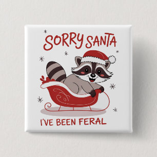 Sorry Sint, ik ben wild geweest Funny Kerstmis  Vierkante Button 5,1 Cm