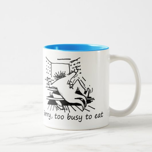 Sorry, te druk om te eten tweekleurige koffiemok (Rechts)