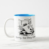 Sorry, te druk om te eten tweekleurige koffiemok (Links)