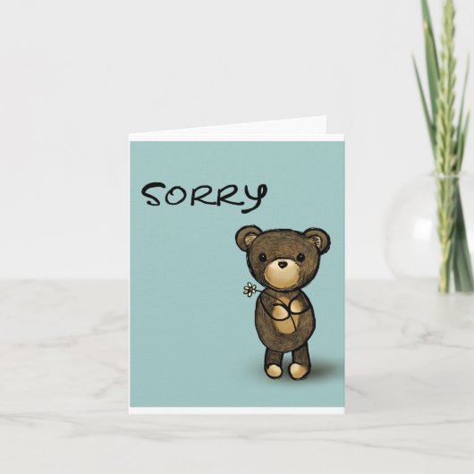 Sorry Teddy Bear verontschuldiging Schattigee cart Kaart (Voorkant)