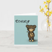 Sorry Teddy Bear verontschuldiging Schattigee cart Kaart (Gele Bloem)
