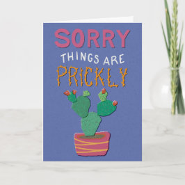 Sorry Things Are Prickly Cactus Get Well Kaart