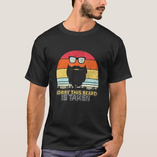 Sorry This Beard Is Taken Valentines Day Retro Vin T-shirt (Voorkant)